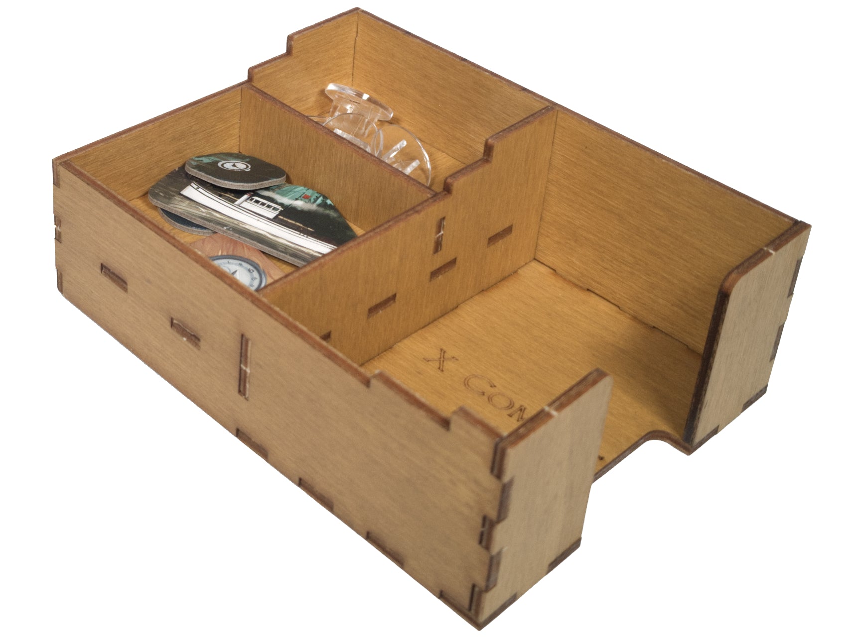 Stand, standee and discard combat tray