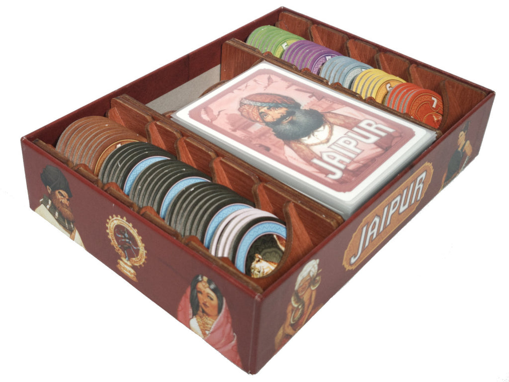 Full isometric view of the Jaipur board game insert organiser