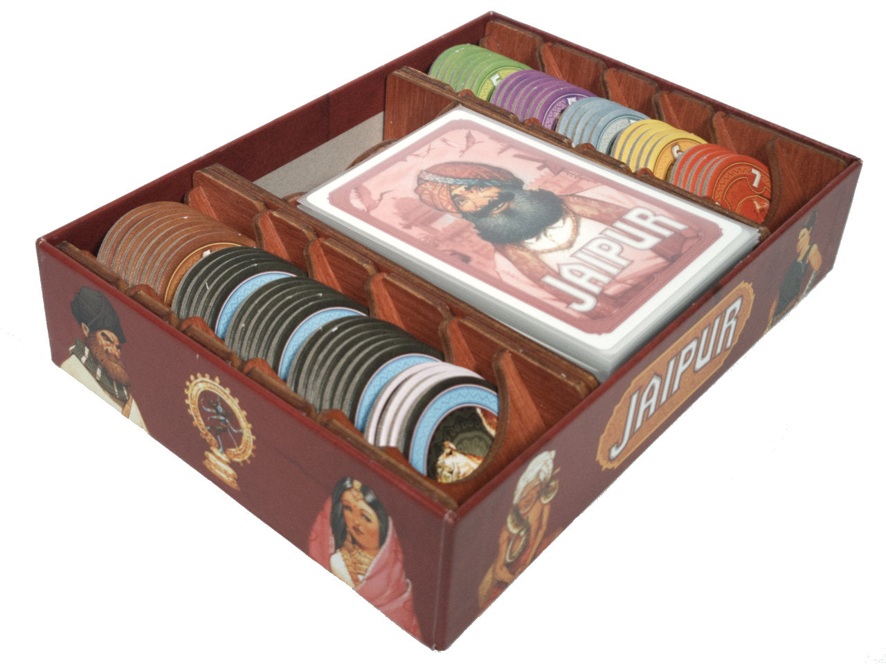 Full isometric view of the Jaipur board game insert organiser
