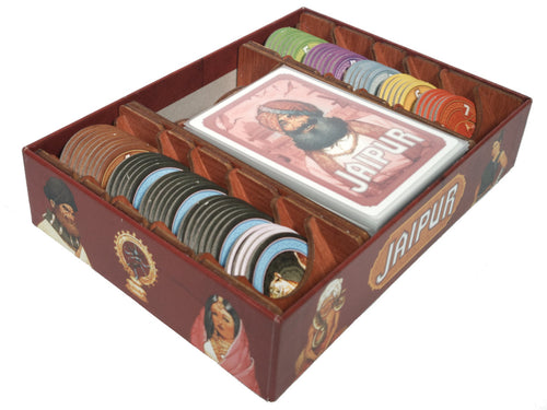Full isometric view of the Jaipur board game insert organiser