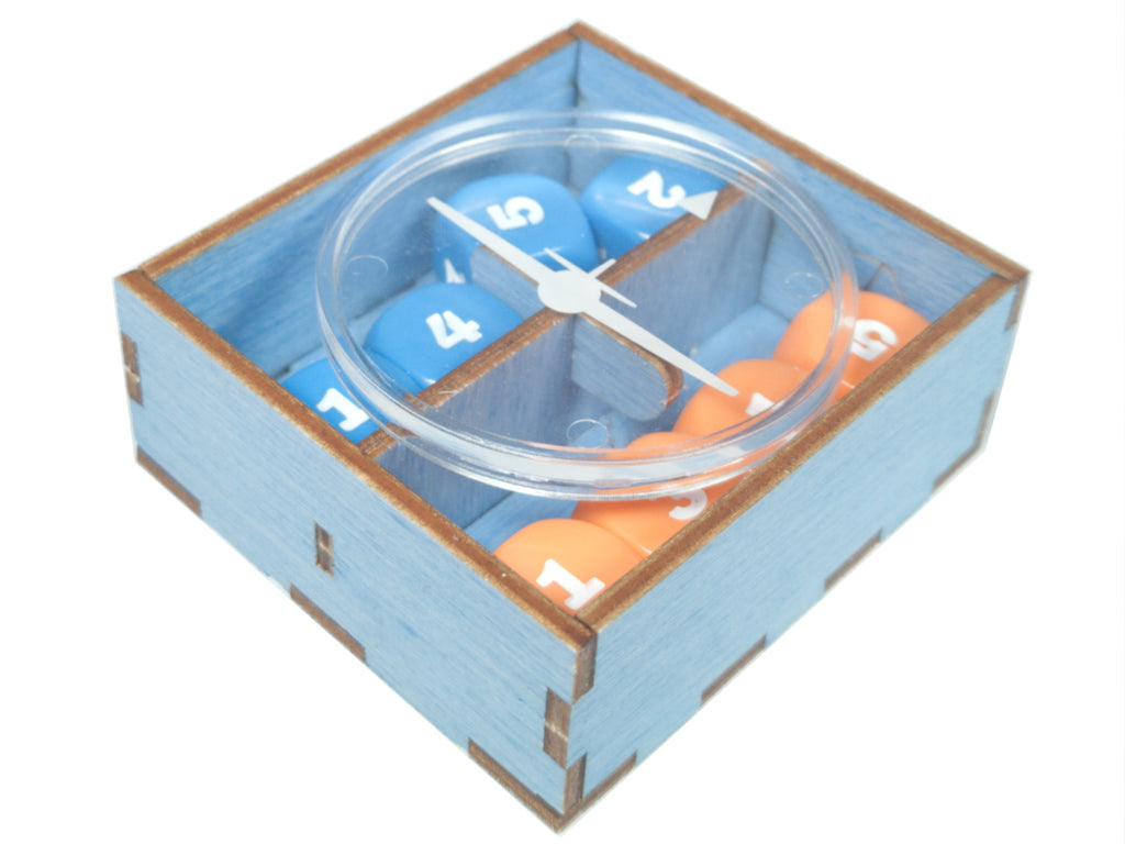 Pilot/co-pilot dice and airplane axis disc tray